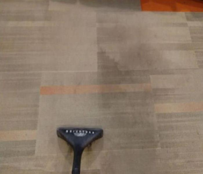 Carpet with heavy soot and soil